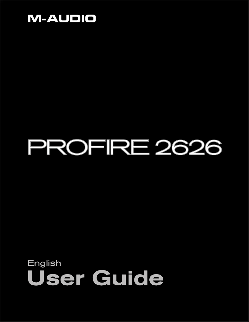 Page 1 de la notice Manuel utilisateur M-Audio ProFire 2626