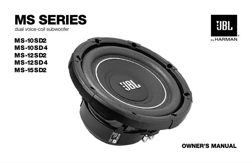 Page n°1 - Manuel utilisateur JBL MS-12SD4