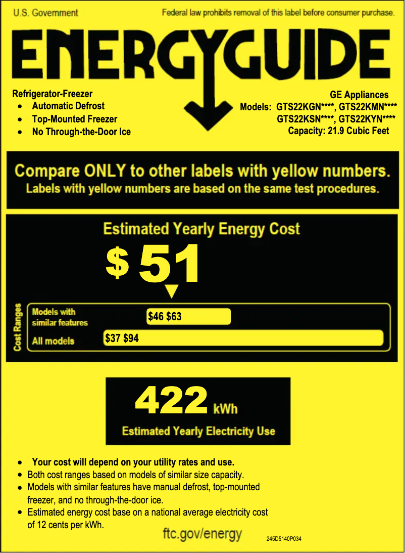 First page image of the manual for GTS22KYNRFS