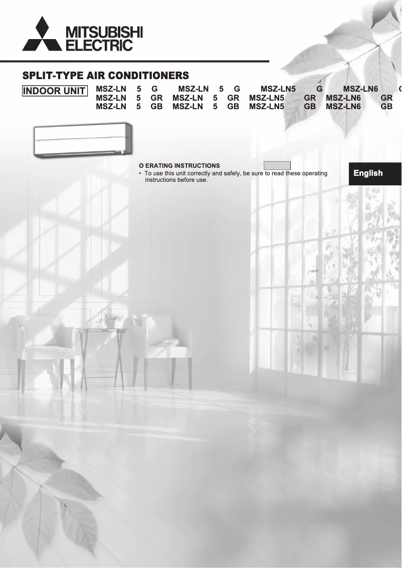 Page 1 de la notice Manuel utilisateur Mitsubishi MSZ-LN25VG2V