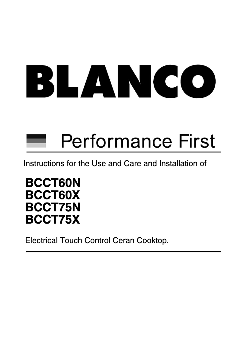 Page 1 de la notice Guide d'installation BLANCO BCCT60N