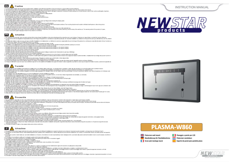 Page n°1 - Manuel utilisateur Newstar PLASMA-W860
