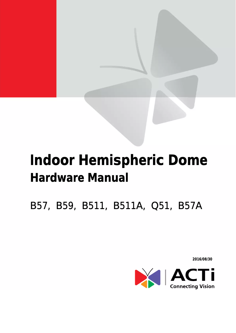 Page n°1 - Manuel utilisateur ACTi B57