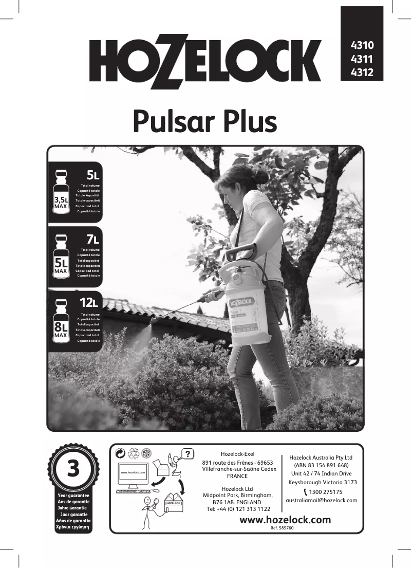 Page 1 de la notice Manuel utilisateur Hozelock 4310