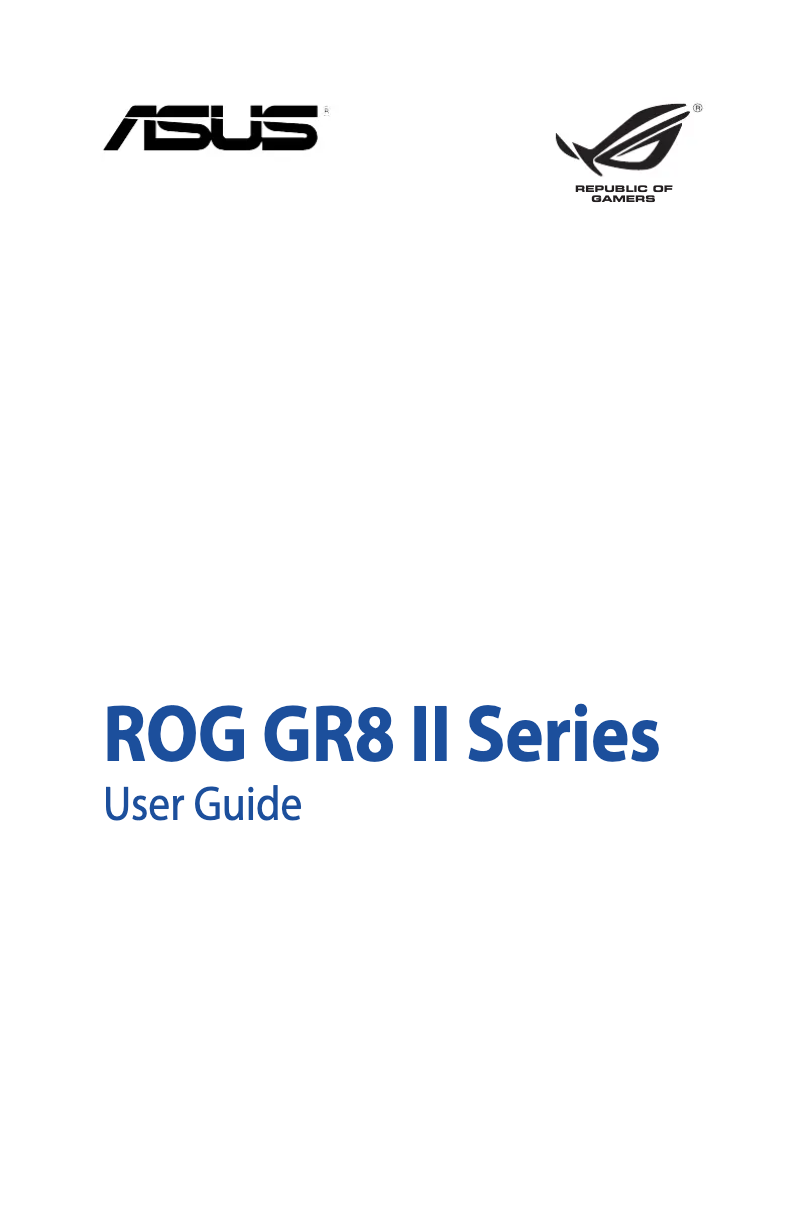 Image de la première page du manuel de l'appareil ROG GR8 II