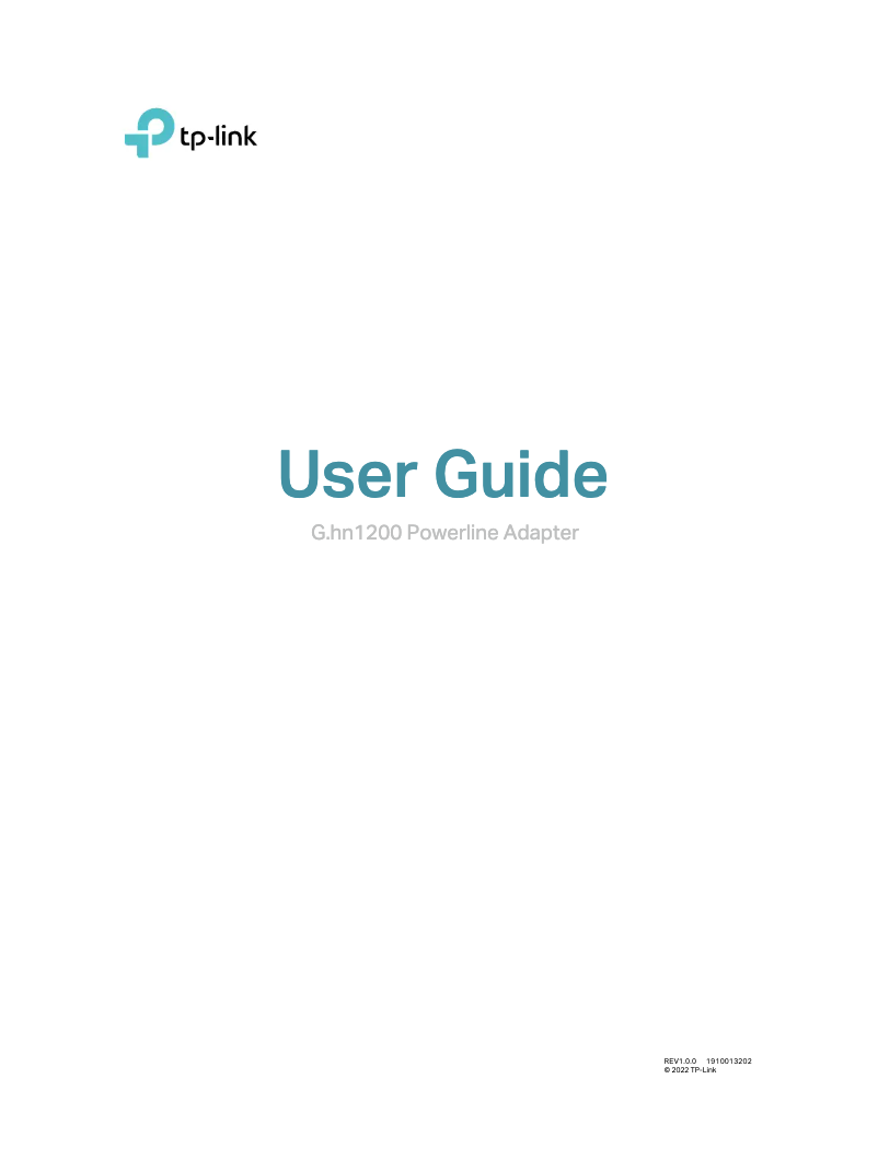 Page 1 de la notice Manuel utilisateur TP-Link PG1200