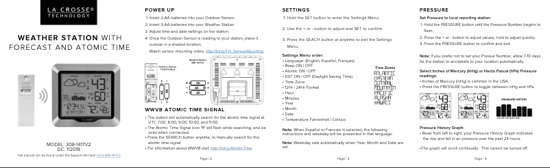 Image de la première page du manuel de l'appareil 308-1417V3