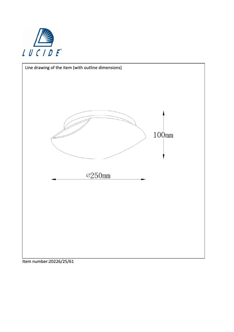 Page 1 de la notice Manuel utilisateur Lucide Lagan 20226/25/61