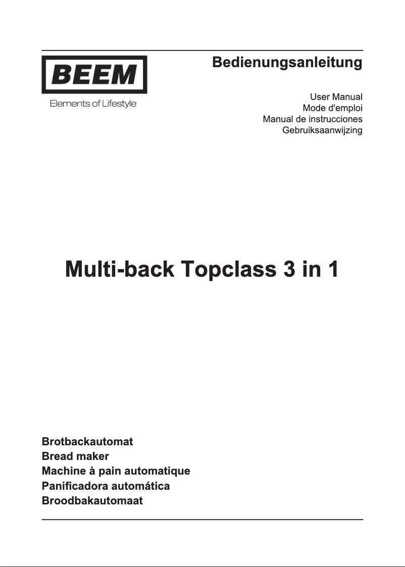Image de la première page du manuel de l'appareil Multi-Back Top-Class