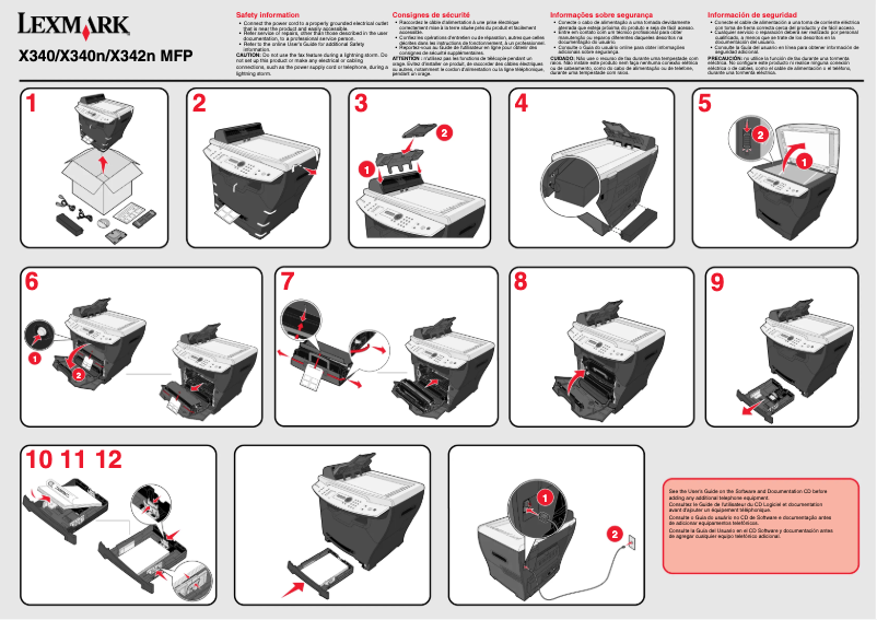 Page 1 de la notice Guide d'installation Lexmark X340
