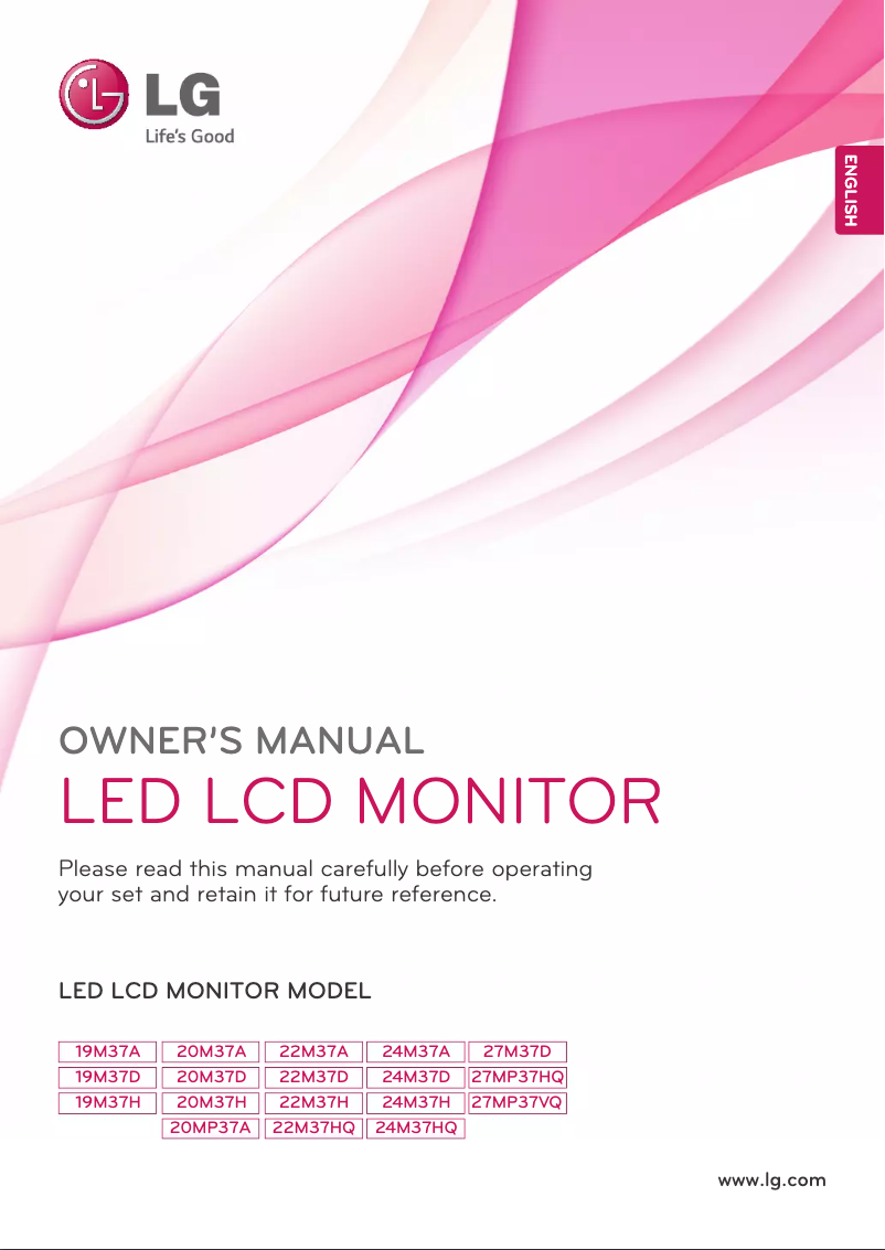 Page 1 de la notice Manuel utilisateur LG 24M37D