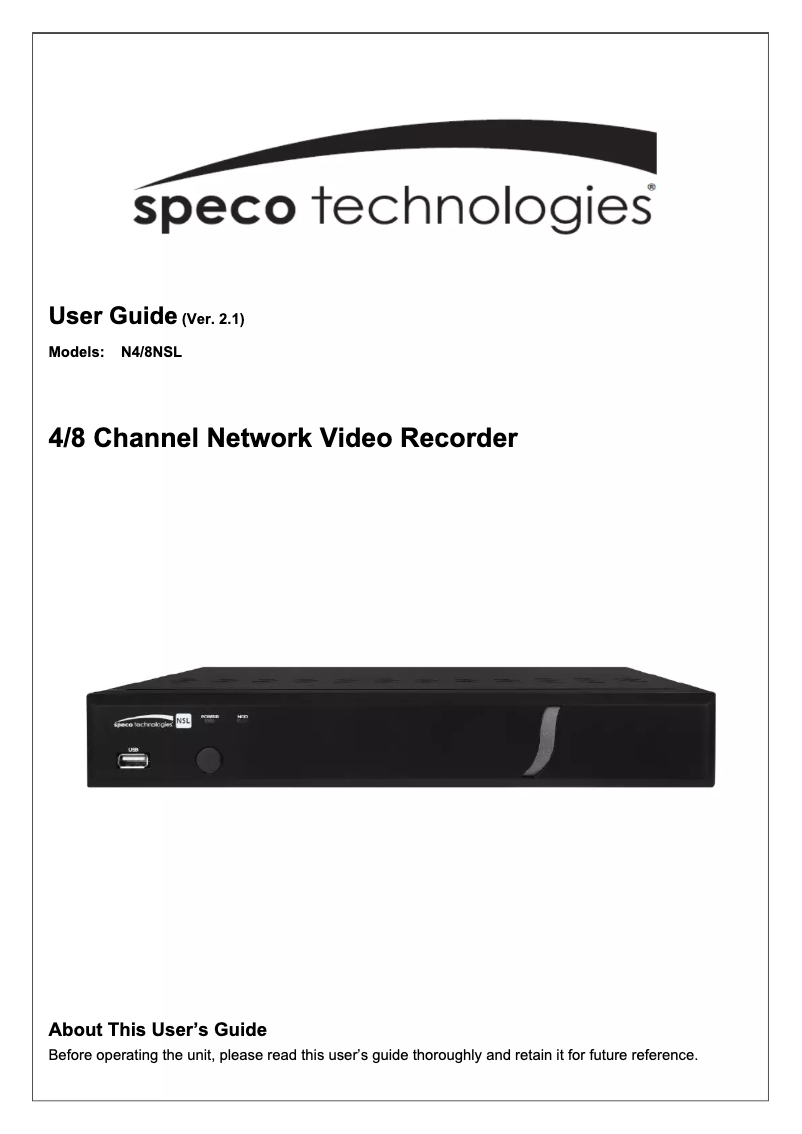 Image de la première page du manuel de l'appareil N4NSL