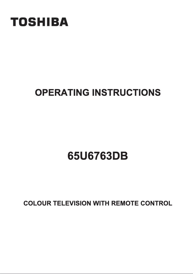 Page n°1 - Manuel utilisateur Toshiba 65U6763DB