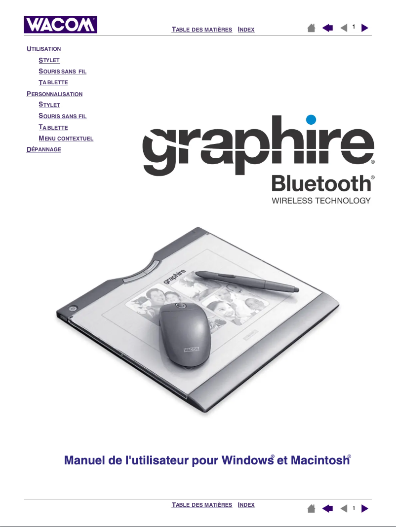 Page n°1 - Manuel utilisateur Wacom Graphire Bluetooth