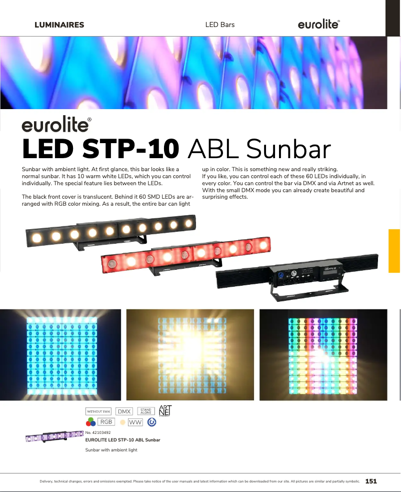 Página 1 del manual Catálogo Eurolite LED STP-10