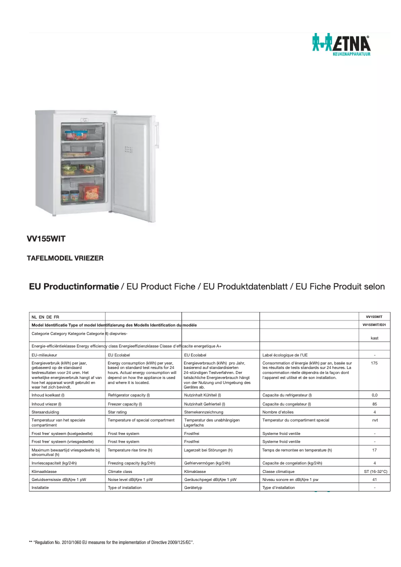 Image de la première page du manuel de l'appareil VV155WIT