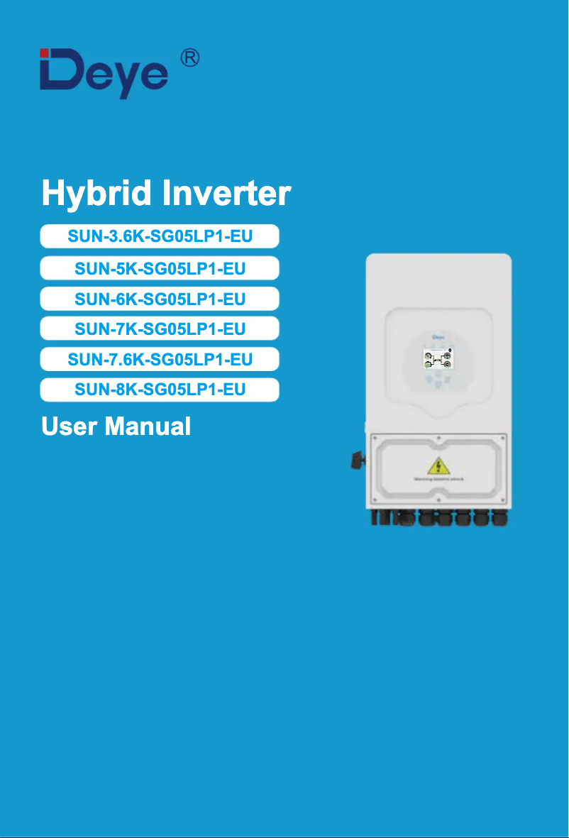 Page 1 de la notice Manuel utilisateur Deye SUN-8K-SG05LP1-EU