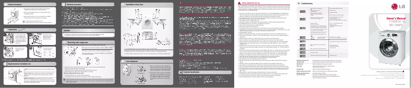 Page 1 de la notice Manuel utilisateur LG WD-1409FD