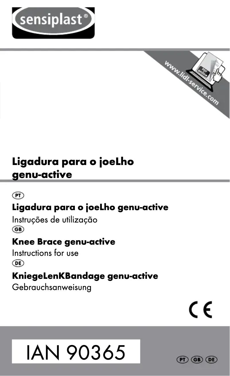 Page 1 de la notice Manuel utilisateur Sensiplast IAN 90365