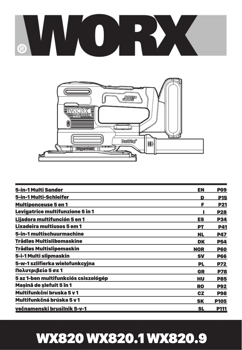 Page n°1 - Manuel utilisateur Worx WX820.9