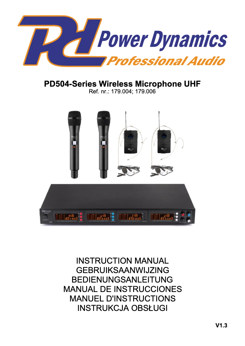 Page 1 of the manual User Manual Power Dynamics PD504B