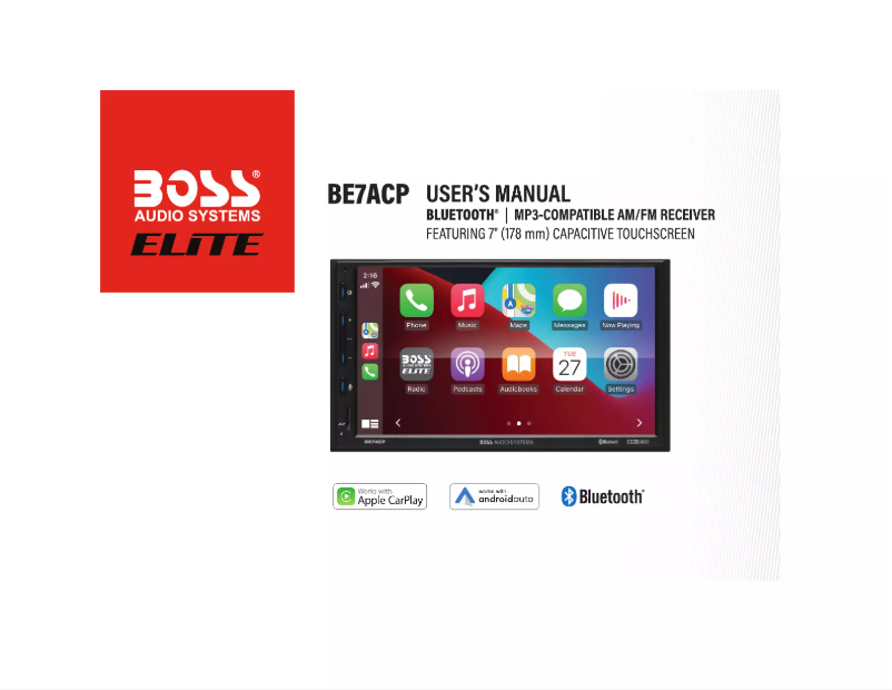 Page 1 de la notice Manuel utilisateur Boss BE7ACP-C