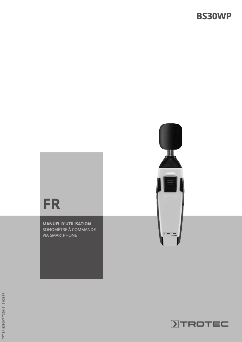 Image de la première page du manuel de l'appareil BS30WP