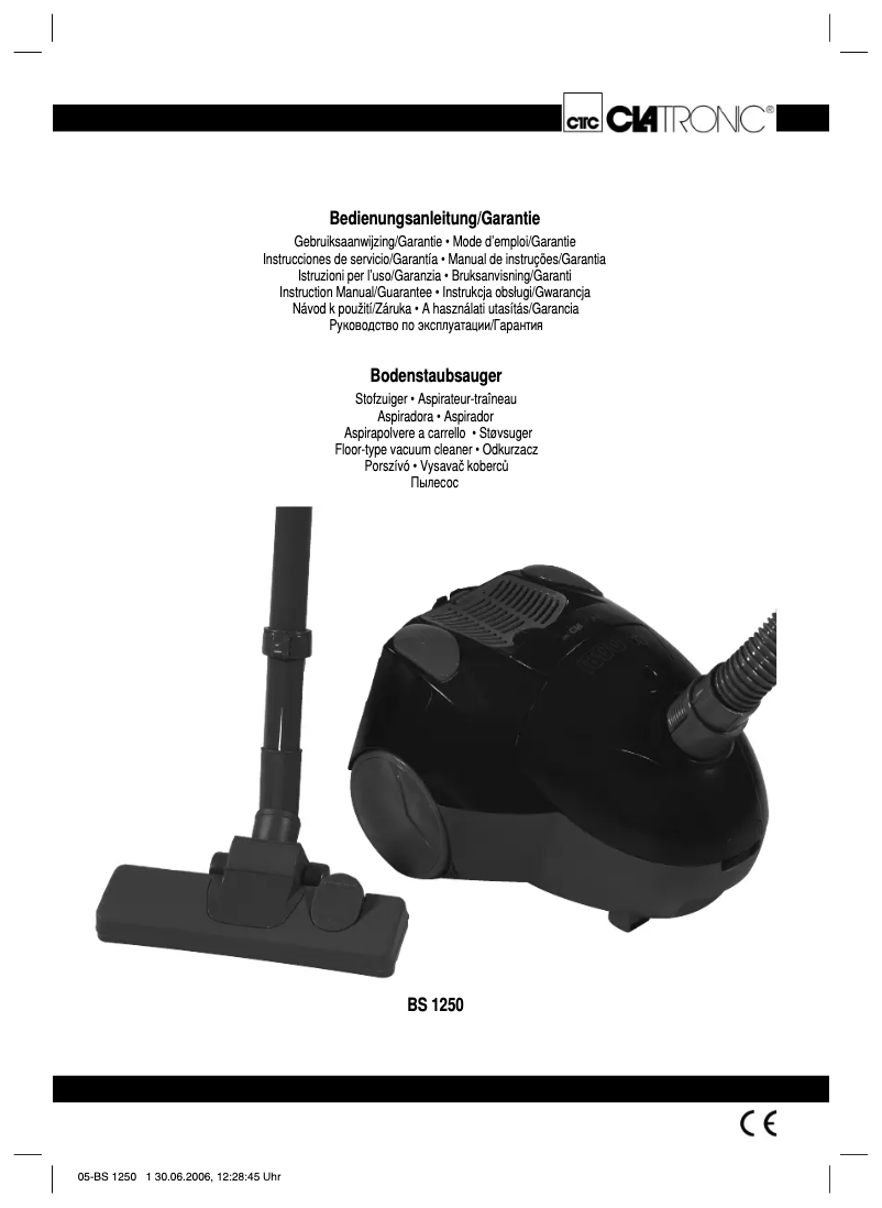 Image de la première page du manuel de l'appareil BS 1250