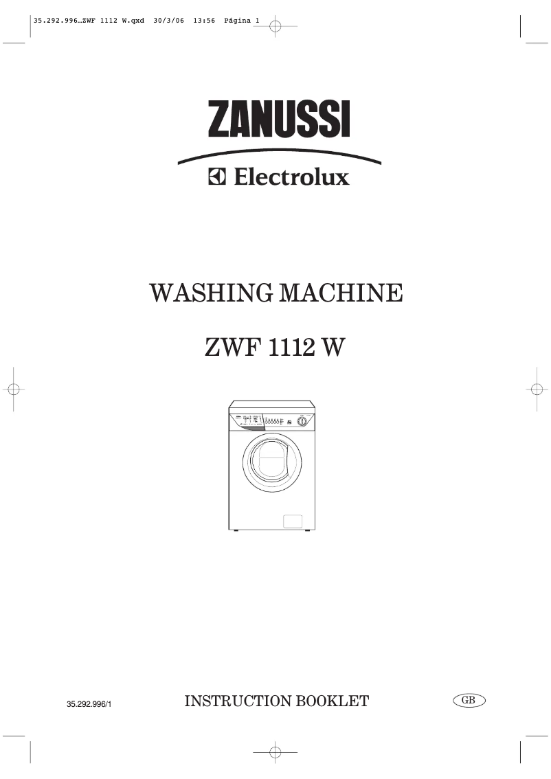 Page n°1 - Manuel utilisateur Zanussi ZWF1112W