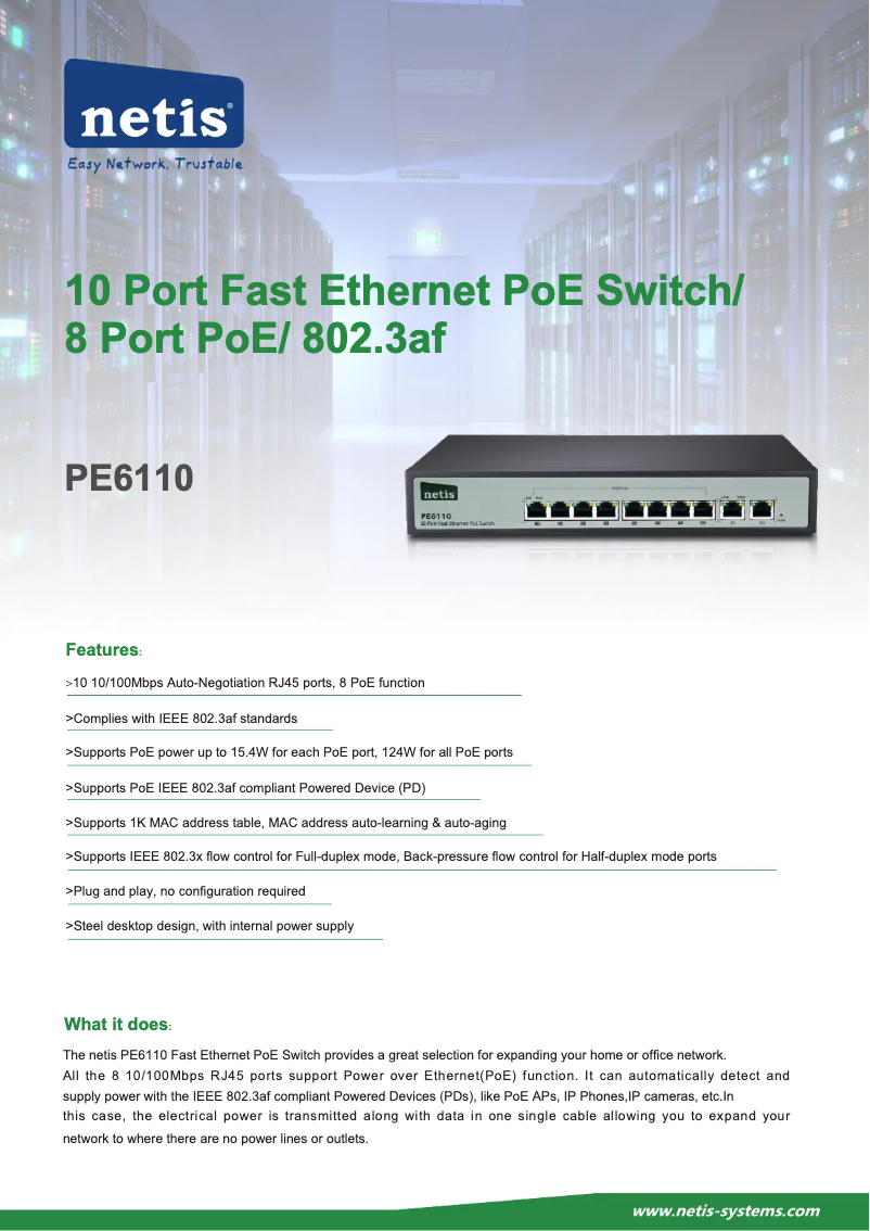 Page n°1 - Manuel utilisateur Netis PE6110