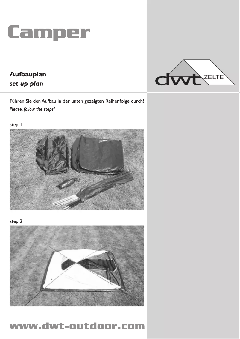 Page 1 de la notice Manuel utilisateur dwt-Zelte Camper II