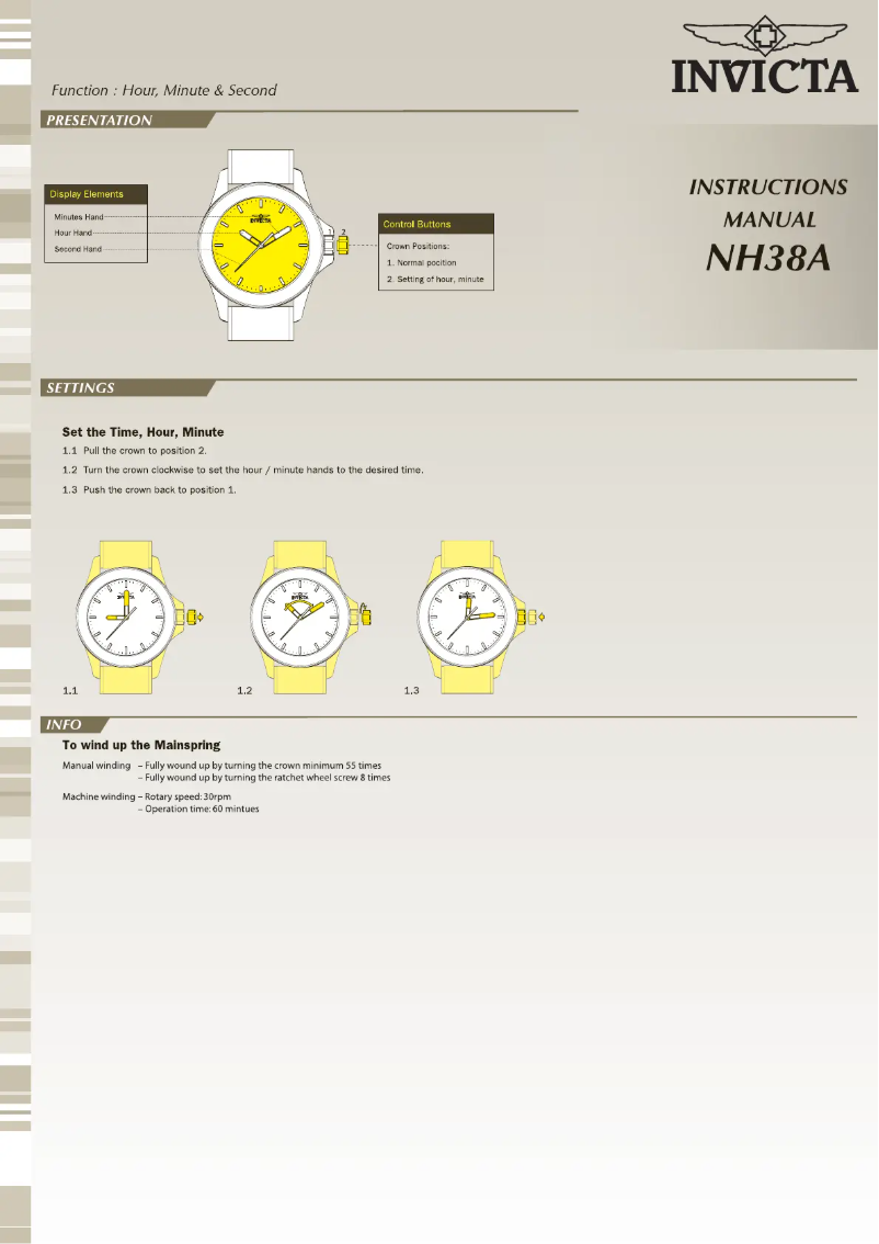 Page n°1 - Manuel utilisateur Invicta S1 Rally 25081