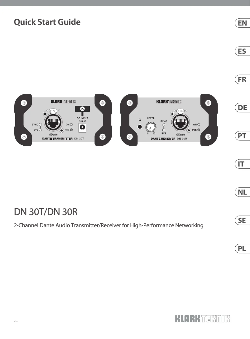 Page n°1 - Manuel utilisateur Klark Teknik DN 30T