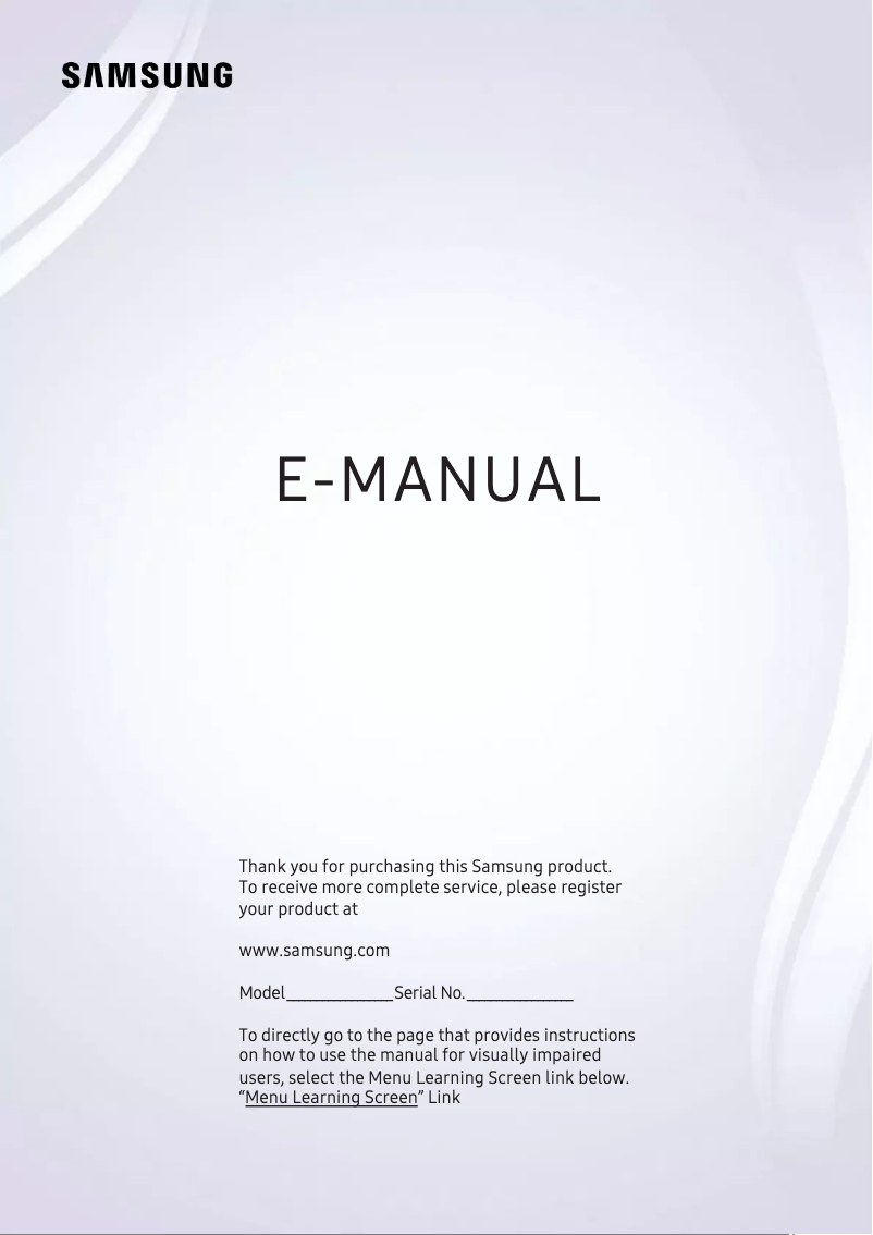 Page 1 de la notice Manuel utilisateur Samsung UA55NU8500G