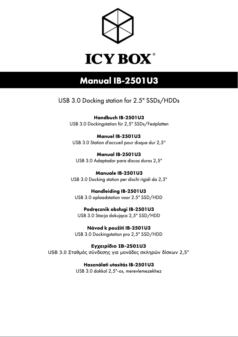 Página 1 del manual Manual de usuario Icy Box IB-2501U3