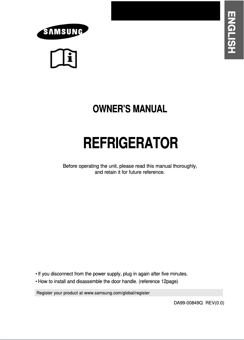 Page 1 de la notice Manuel utilisateur Samsung RT49EASM