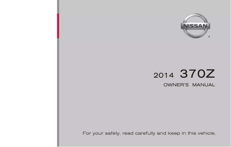 First page image of the manual for 370 Z Roadster (2014)
