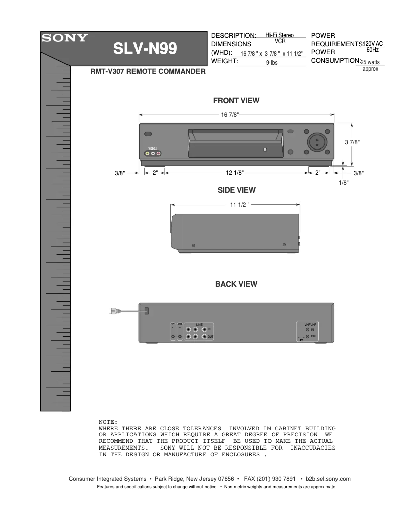 Página 1 del manual Guía de instalación Sony SLV-N99