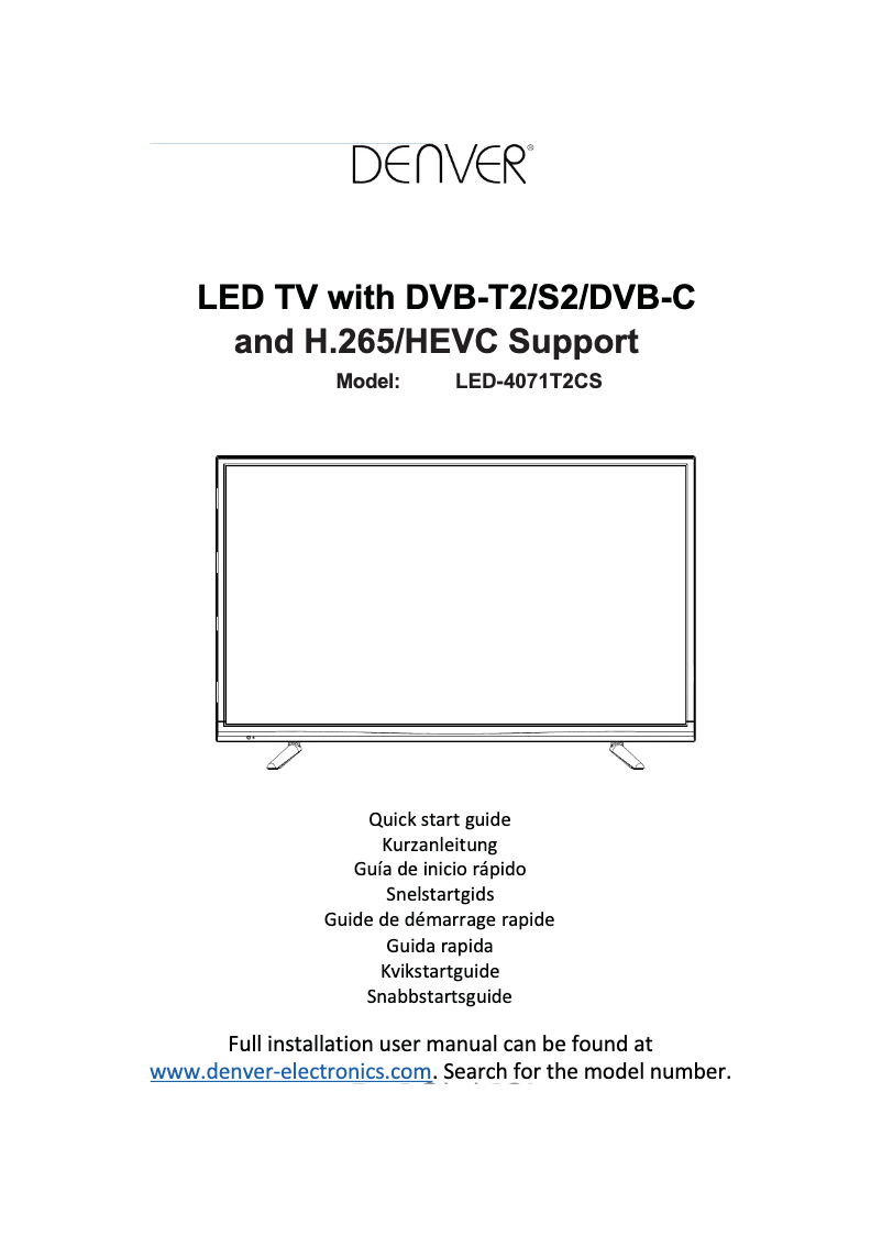 Page 1 de la notice Manuel utilisateur Denver LED-4071T2CS