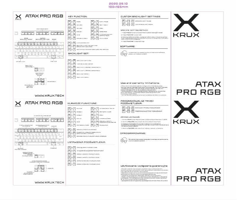 Page n°1 - Manuel utilisateur KRUX Atax Pro RGB