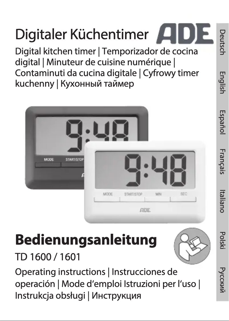 Page 1 de la notice Manuel utilisateur ADE TD 1600