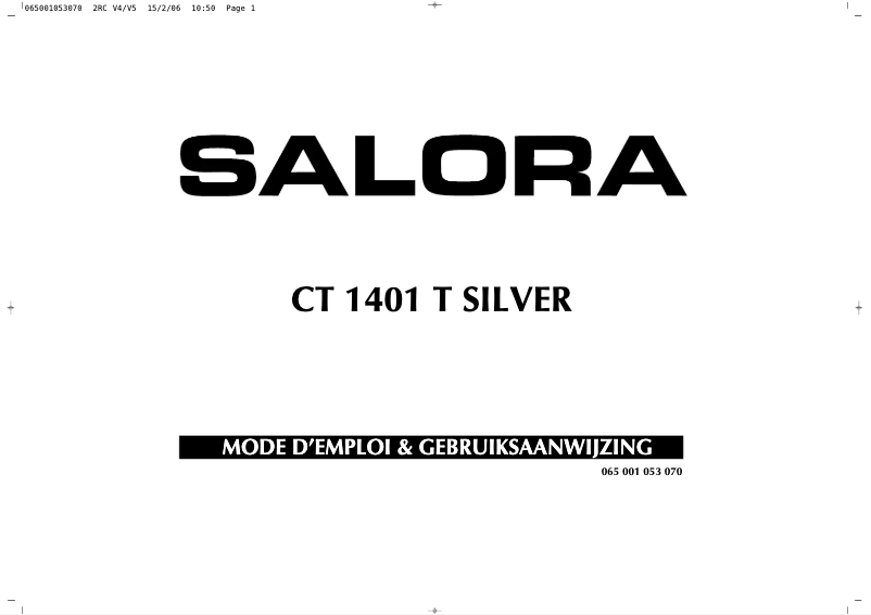 Image de la première page du manuel de l'appareil CT1401T