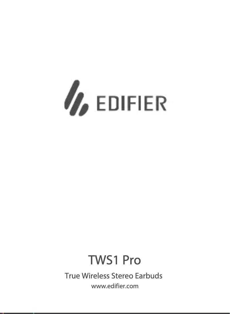 Page 1 de la notice Manuel utilisateur Edifier TWS1 Pro