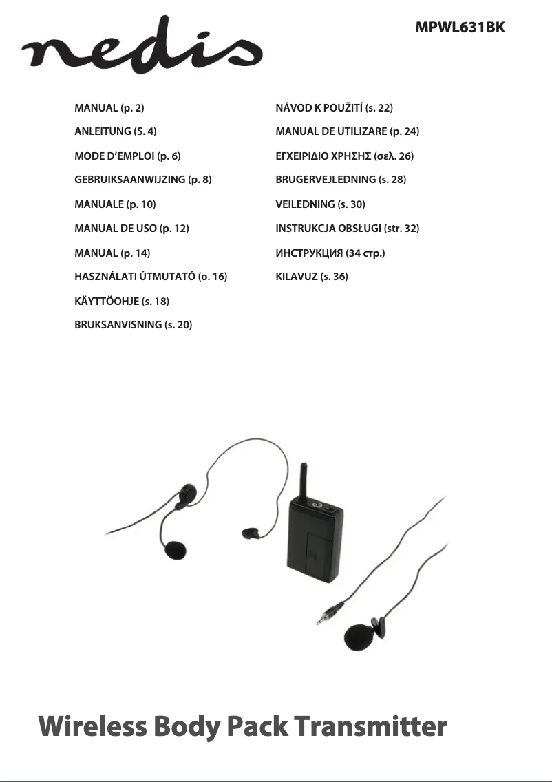 Page 1 de la notice Manuel utilisateur Nedis MPWL631BK
