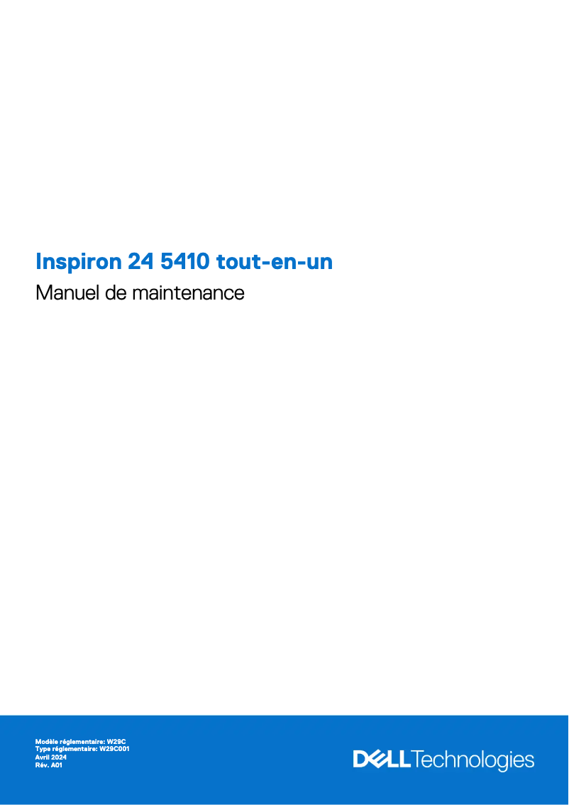 Page 1 de la notice Manuel utilisateur Dell Inspiron 24 5410
