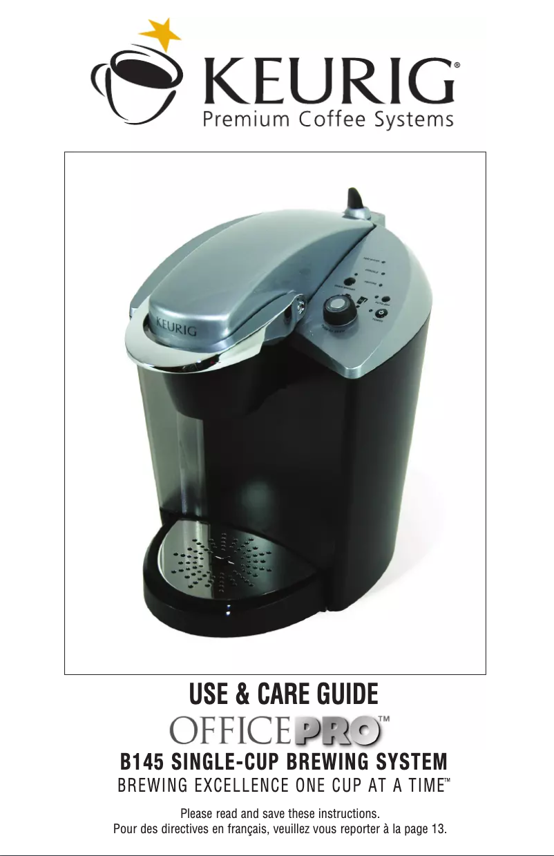Page n°1 - Manuel utilisateur Keurig Office Pro B145