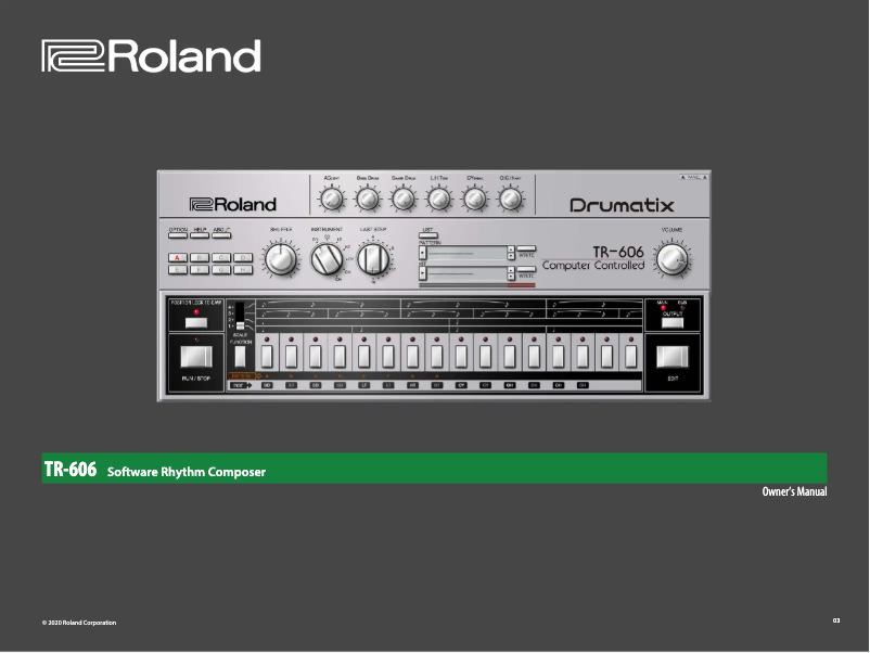Page 1 de la notice Manuel utilisateur Roland TR-606