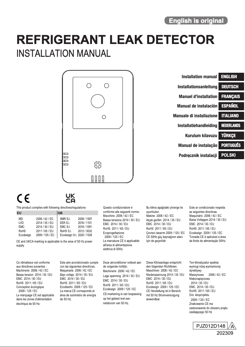 Page 1 de la notice Manuel utilisateur Mitsubishi RLD-KIT-E