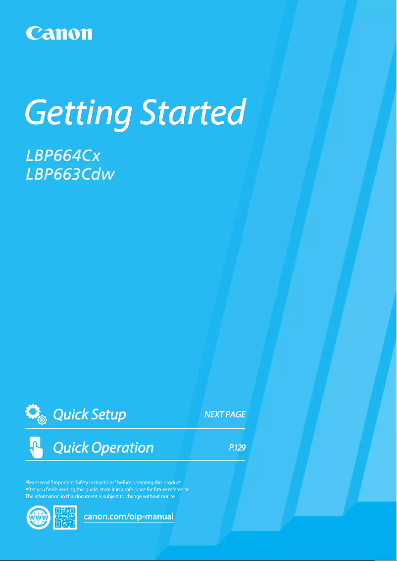 Page 1 de la notice Manuel utilisateur Canon i-Sensys LBP664Cx