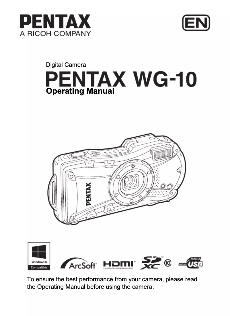 Image de la première page du manuel de l'appareil WG-10